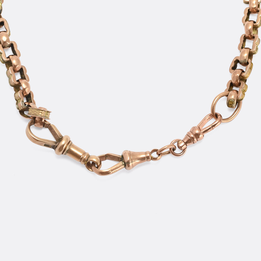 Victorian Two-Tone Gold Fancy-Link Chain Necklace