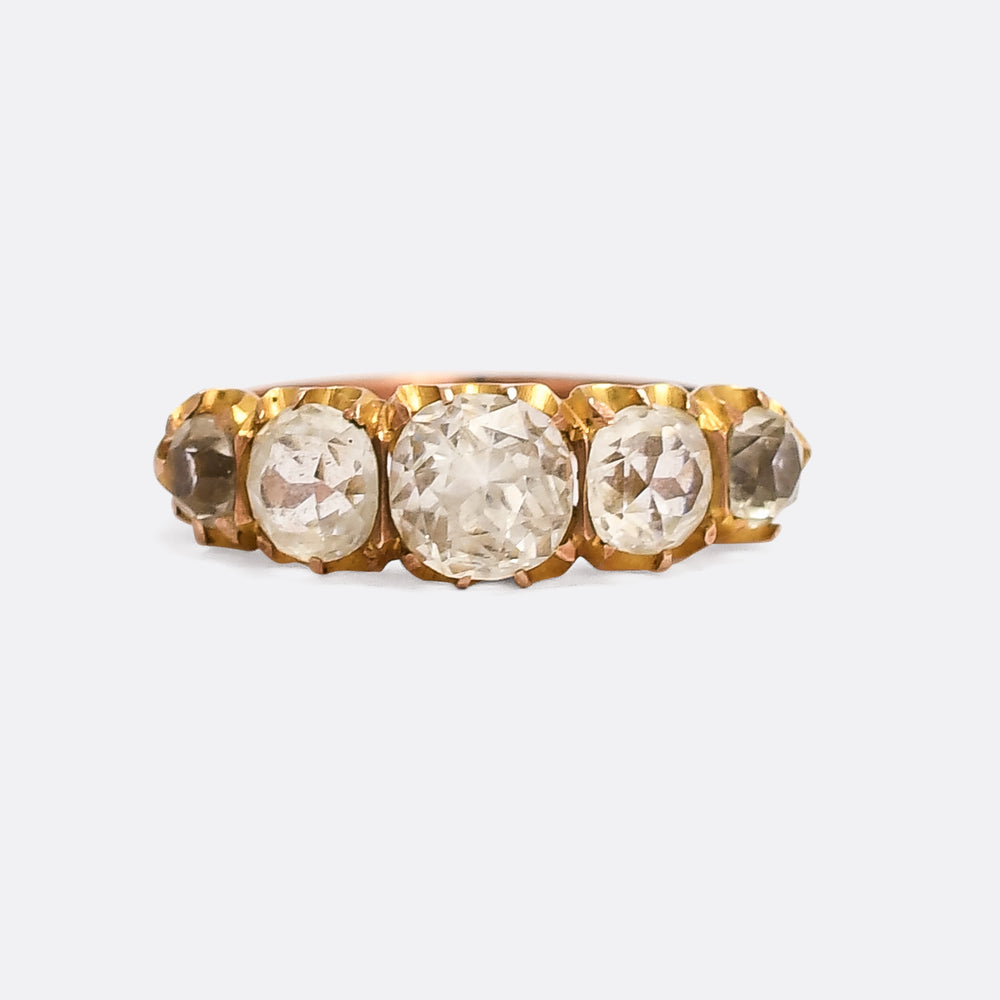 Victorian White Paste 5-Stone Ring