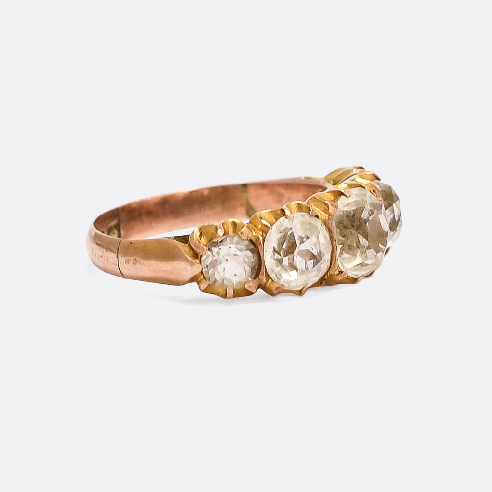 Victorian White Paste 5-Stone Ring
