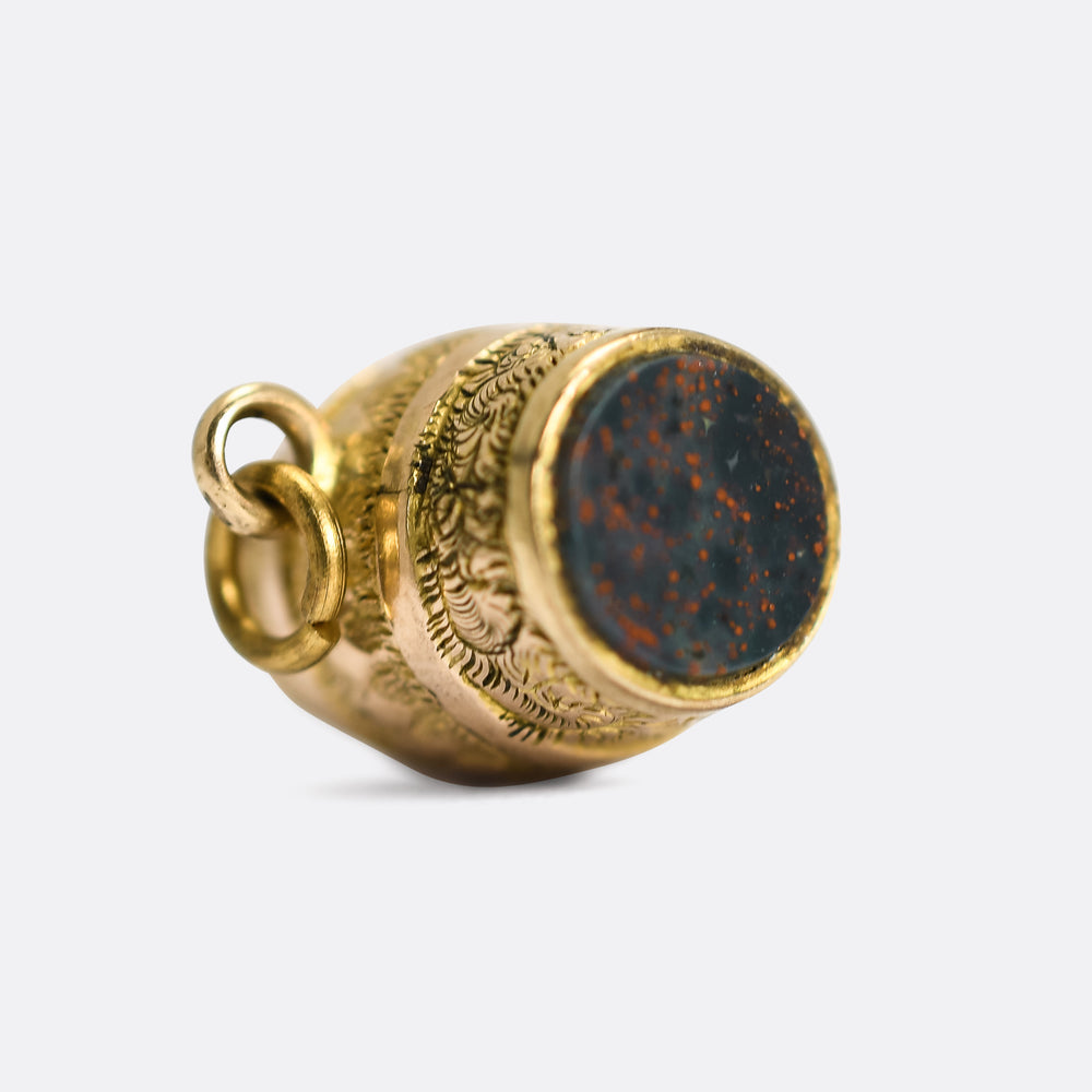 Victorian XXX Bloodstone Barrel Charm
