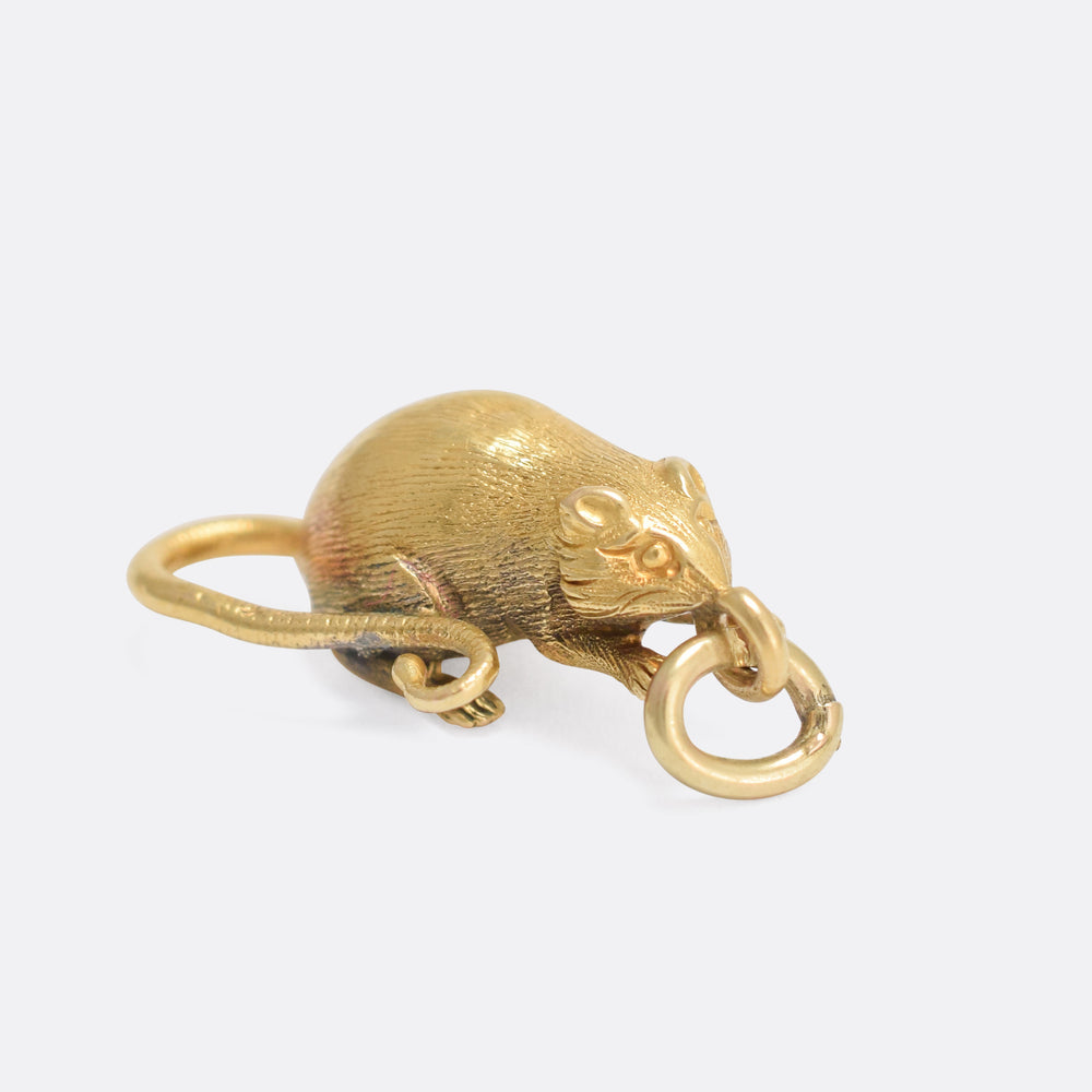 Victorian 15k Gold Mouse Charm