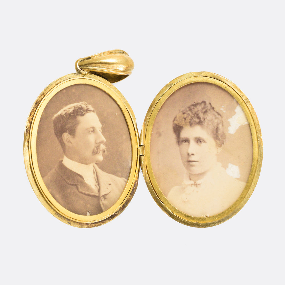 Victorian 18k Gold AEI Oval Locket