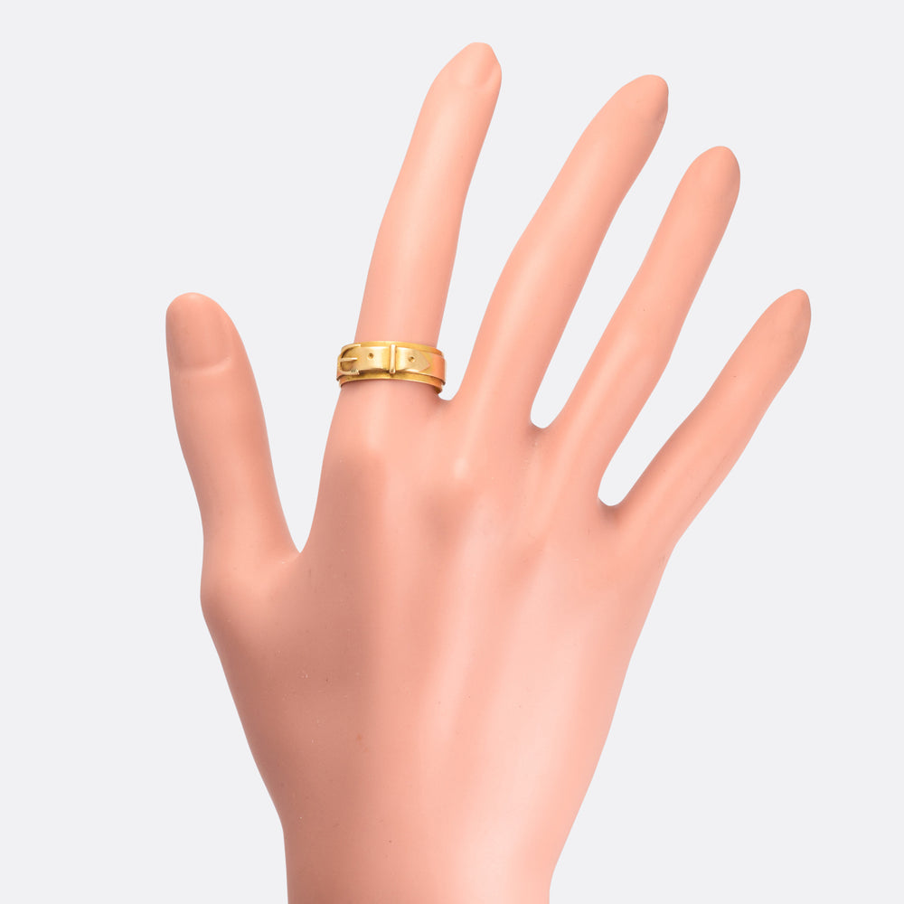 Victorian 18k Gold Buckle Ring