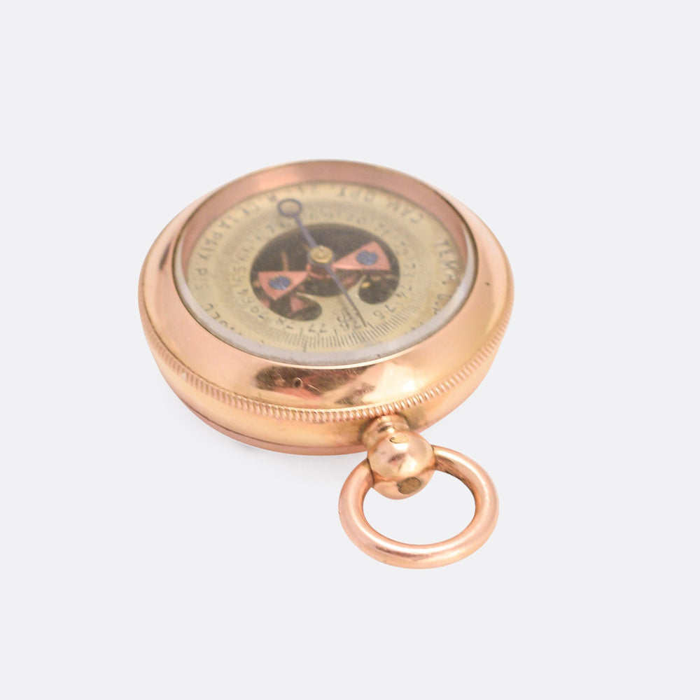 Victorian 18k Gold Pocket Barometer Pendant