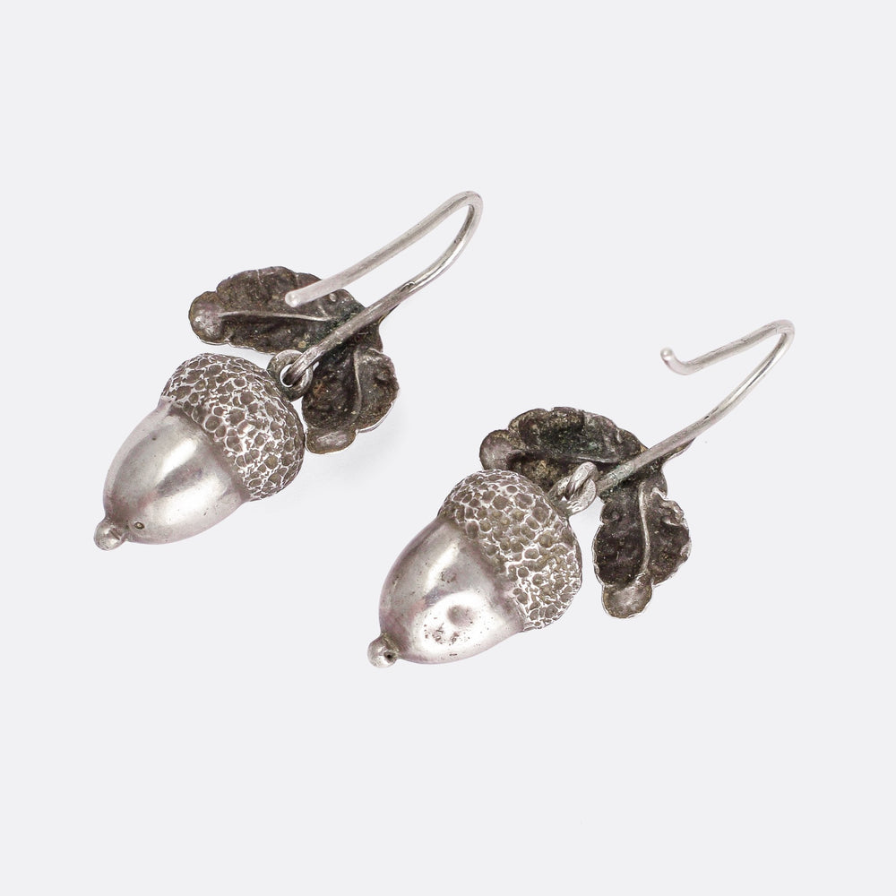 Victorian Acorn & Oak Leaf Earrings
