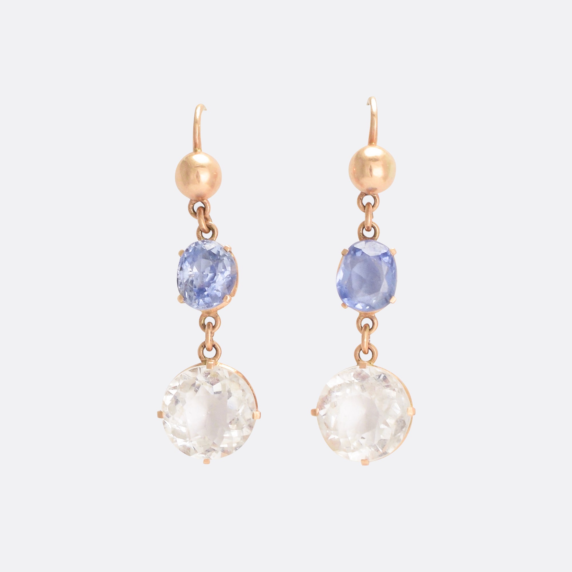 White sapphire drop earrings cheap