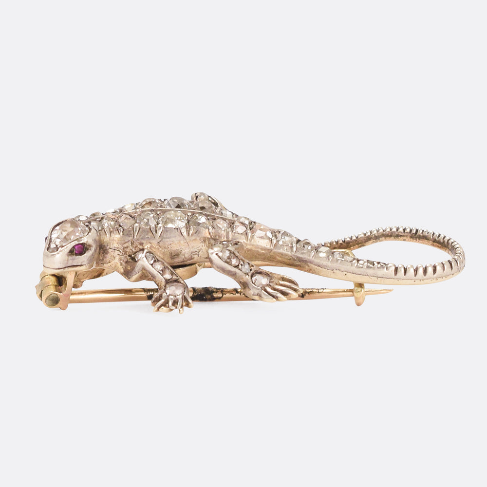 Victorian Diamond Lizard Brooch