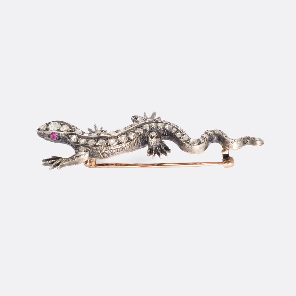 Victorian Diamond Salamander Brooch