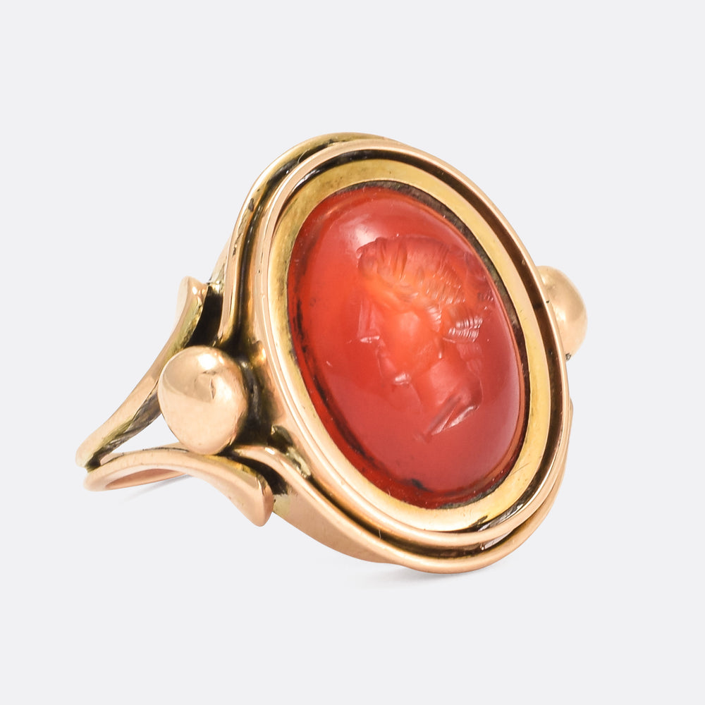 Victorian Erotic Intaglio Swivel Ring