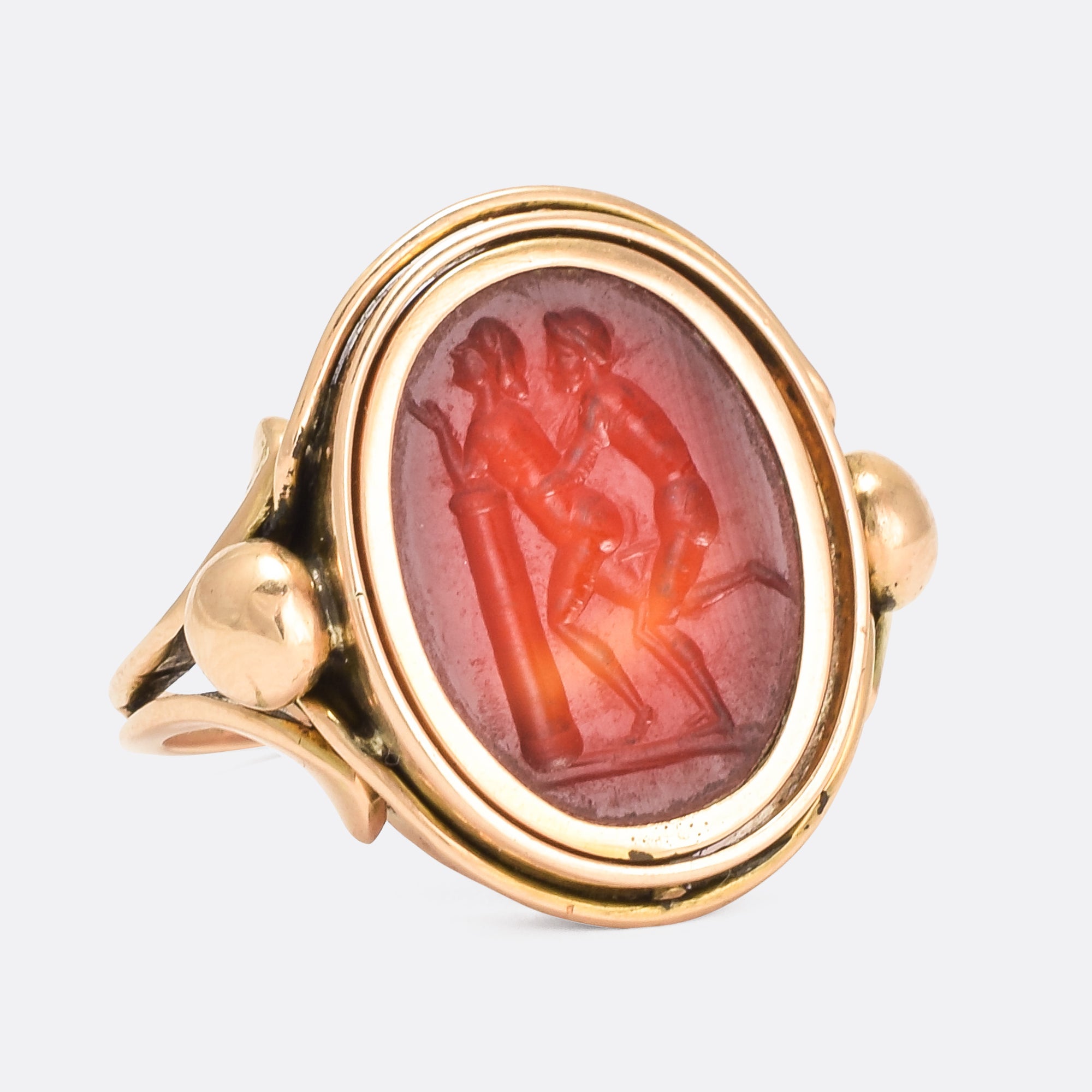 Victorian Erotic Intaglio Swivel Ring Butter Lane Antiques