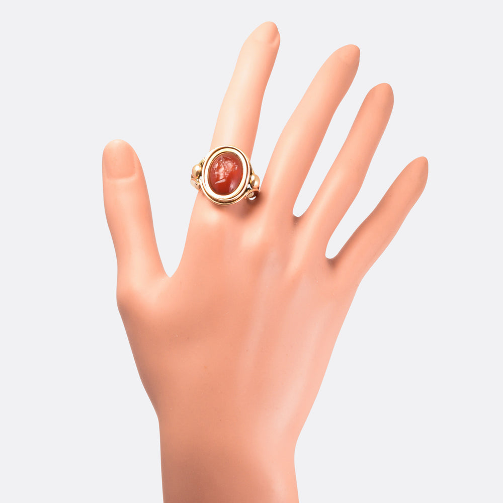Victorian Erotic Intaglio Swivel Ring