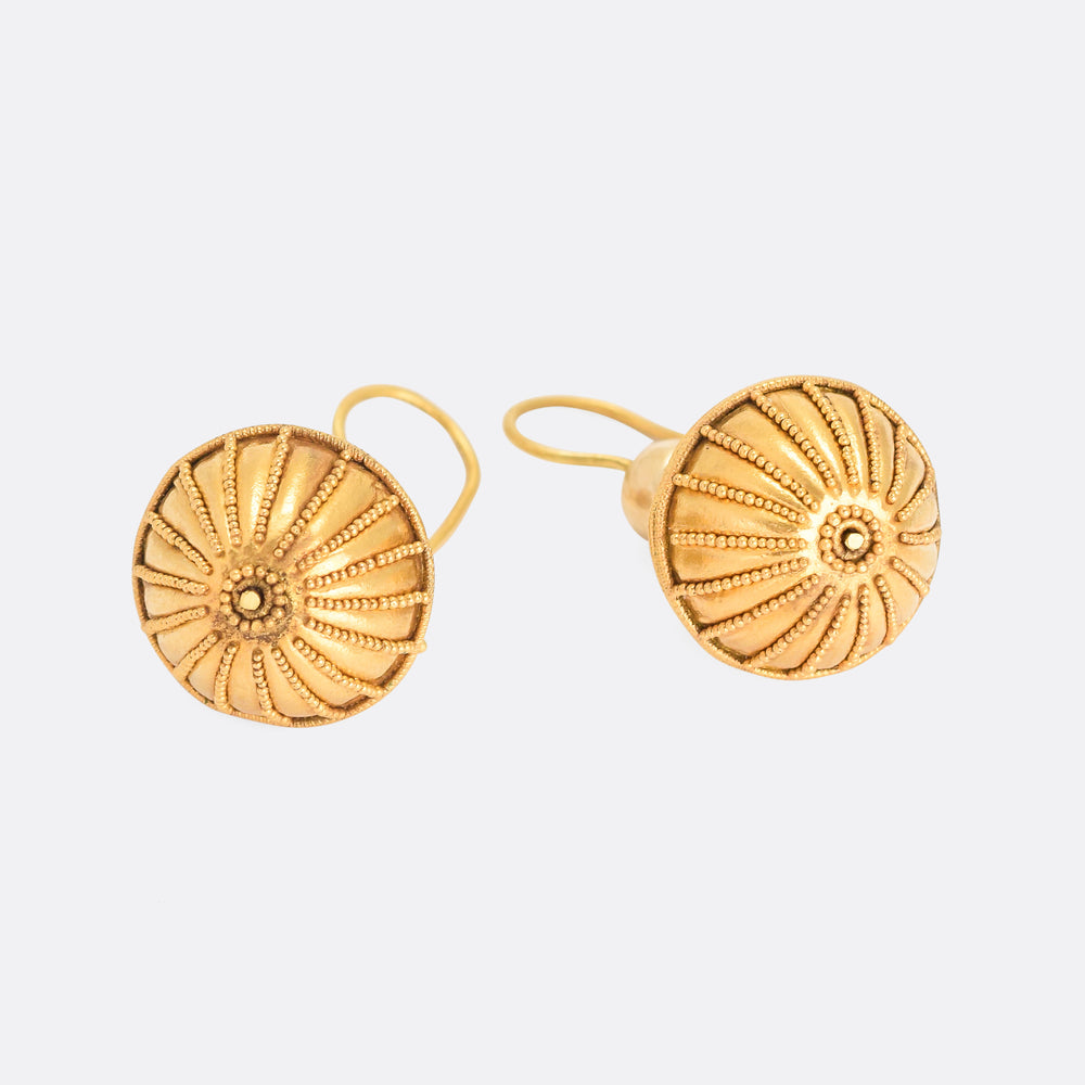 Victorian Etruscan Revival Orb Earrings