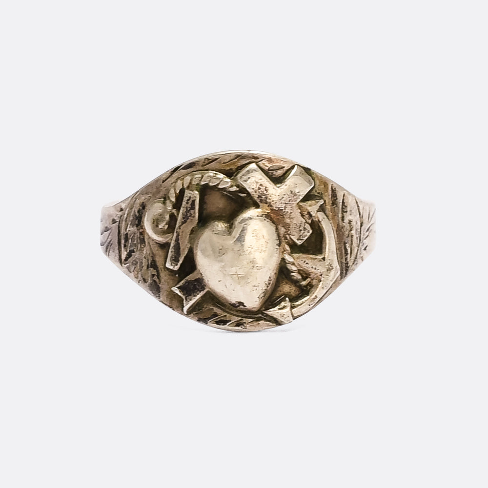 Victorian “Faith Hope & Charity” Sterling Silver Ring