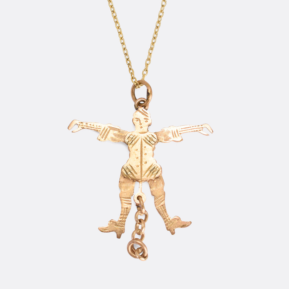 Victorian Gold Jester Novelty Pendant