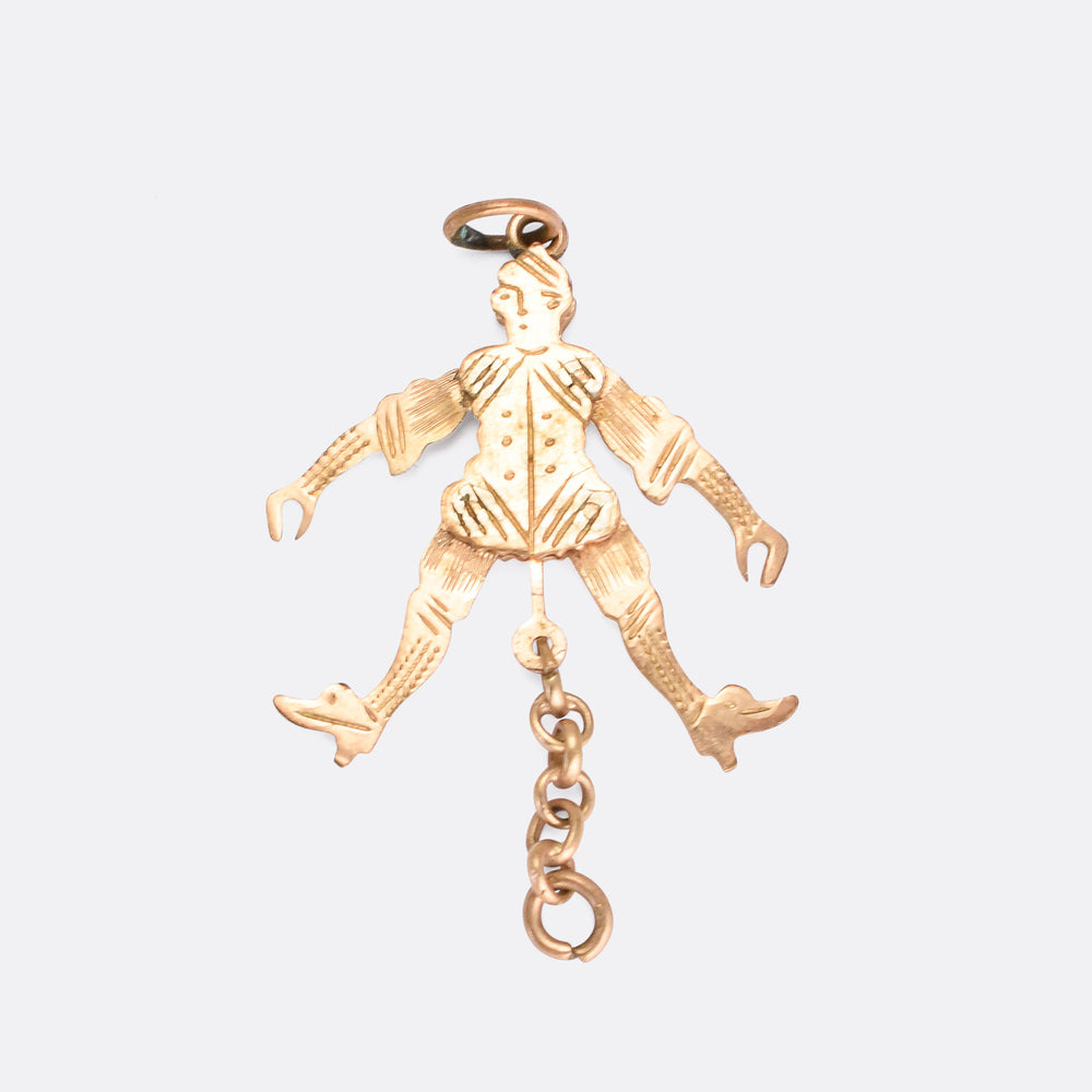 Victorian Gold Jester Novelty Pendant