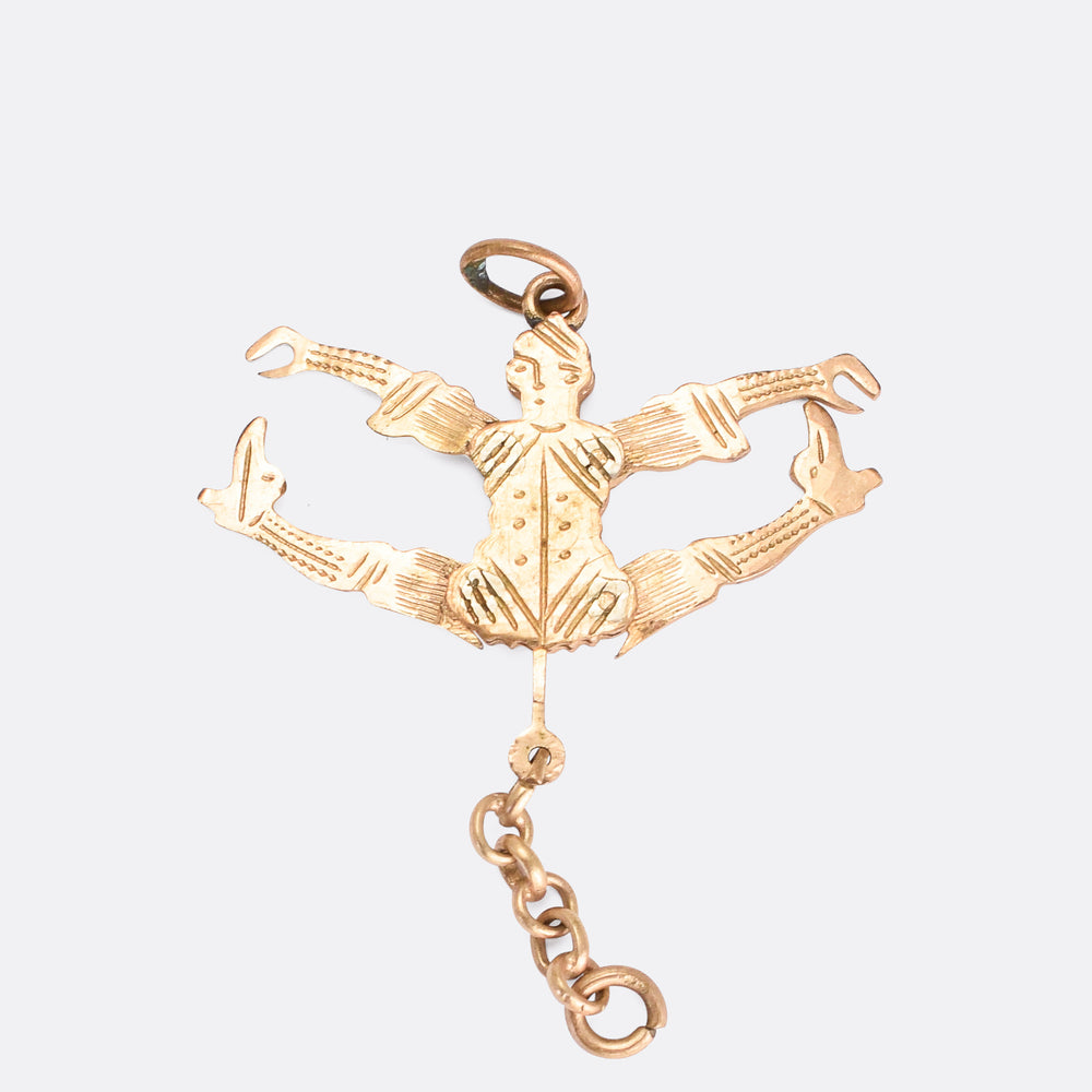 Victorian Gold Jester Novelty Pendant