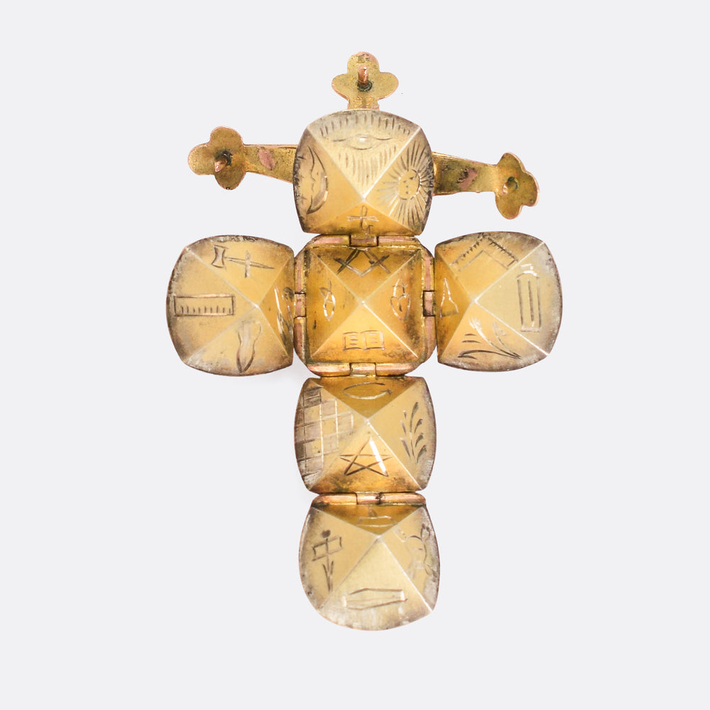 Victorian Gold Masonic Orb Pendant