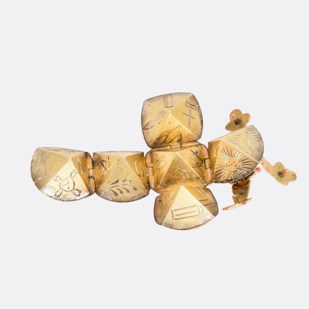 Victorian Gold Masonic Orb Pendant