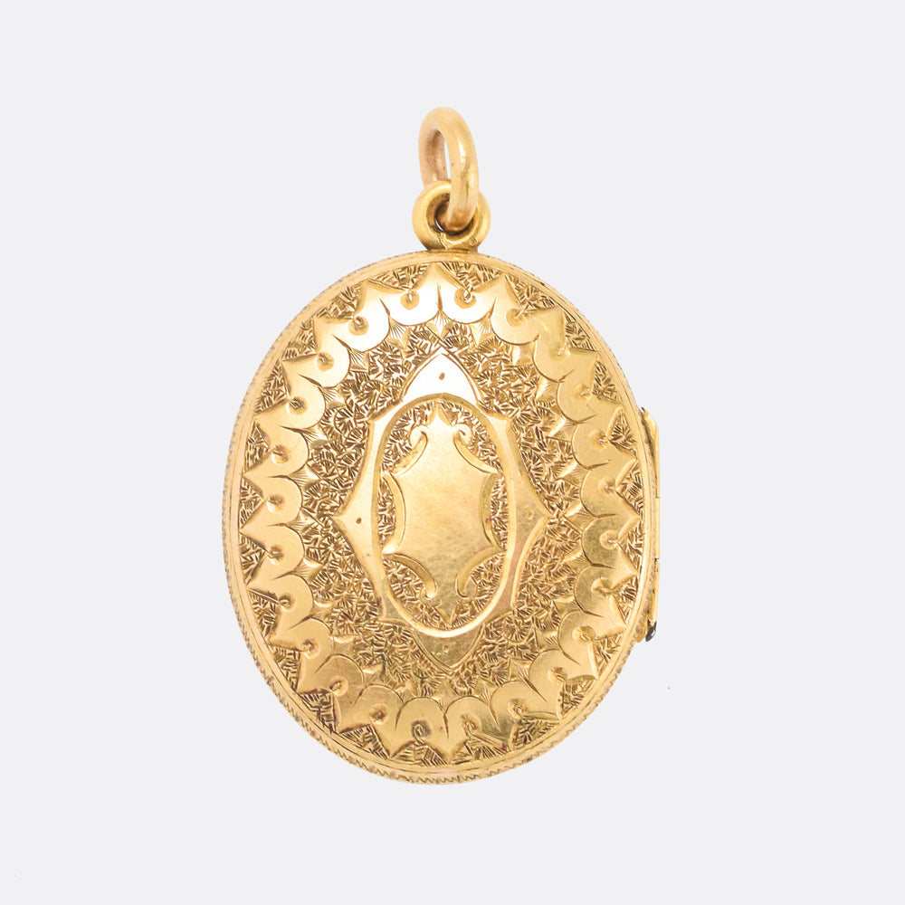 Victorian IN MEMORY OF Oval Mourning Locket