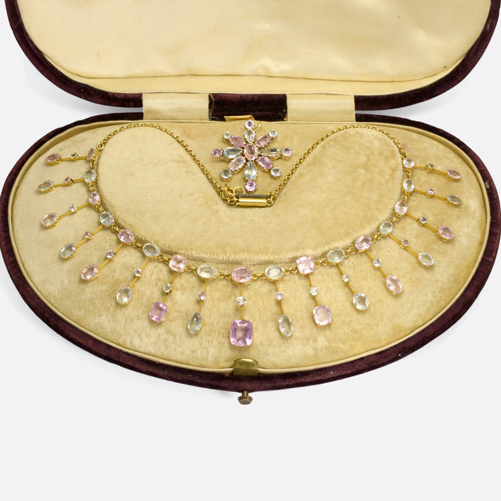 Victorian Imperial Topaz Collar & Pendant Set