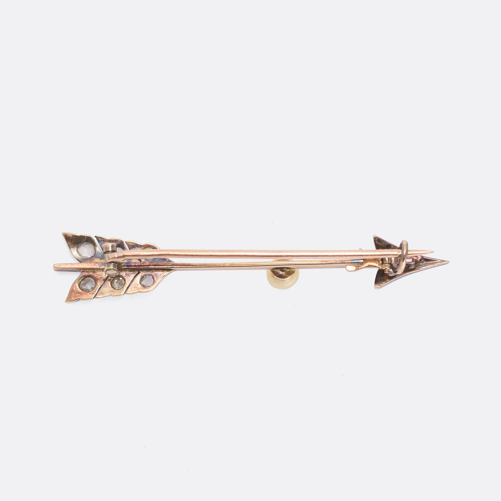 Victorian Pearl & Diamond Arrow Brooch