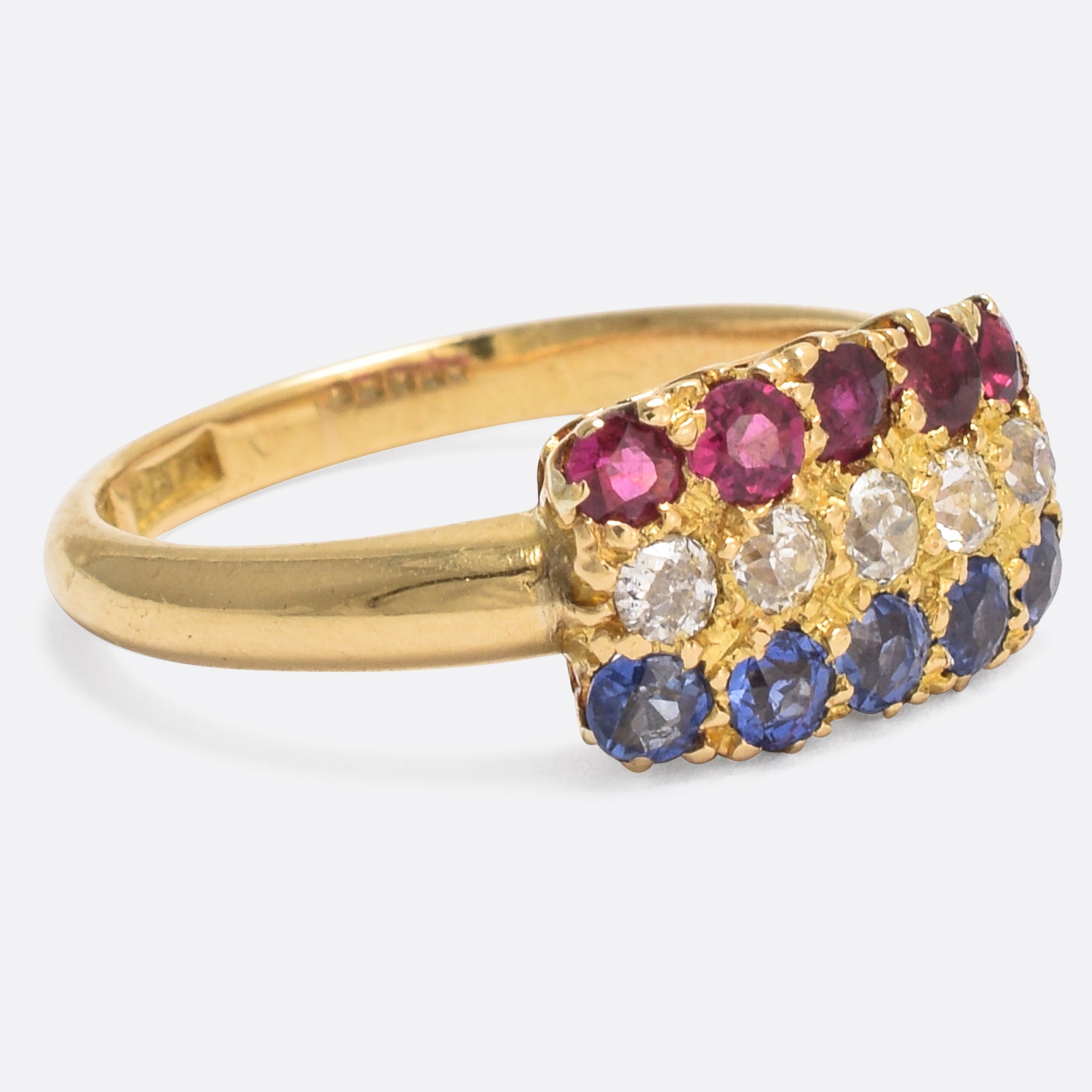Red white clearance and blue ring