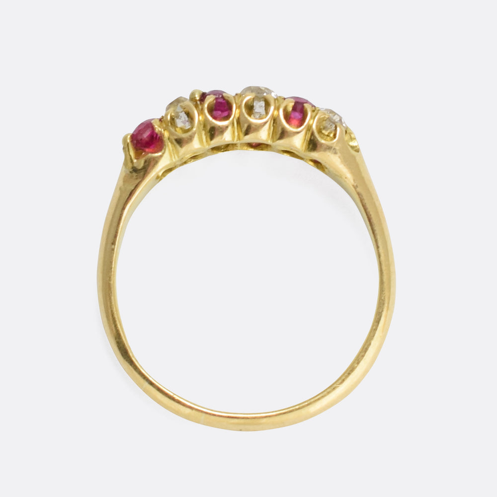 Victorian Ruby & Diamond Chequerboard Ring