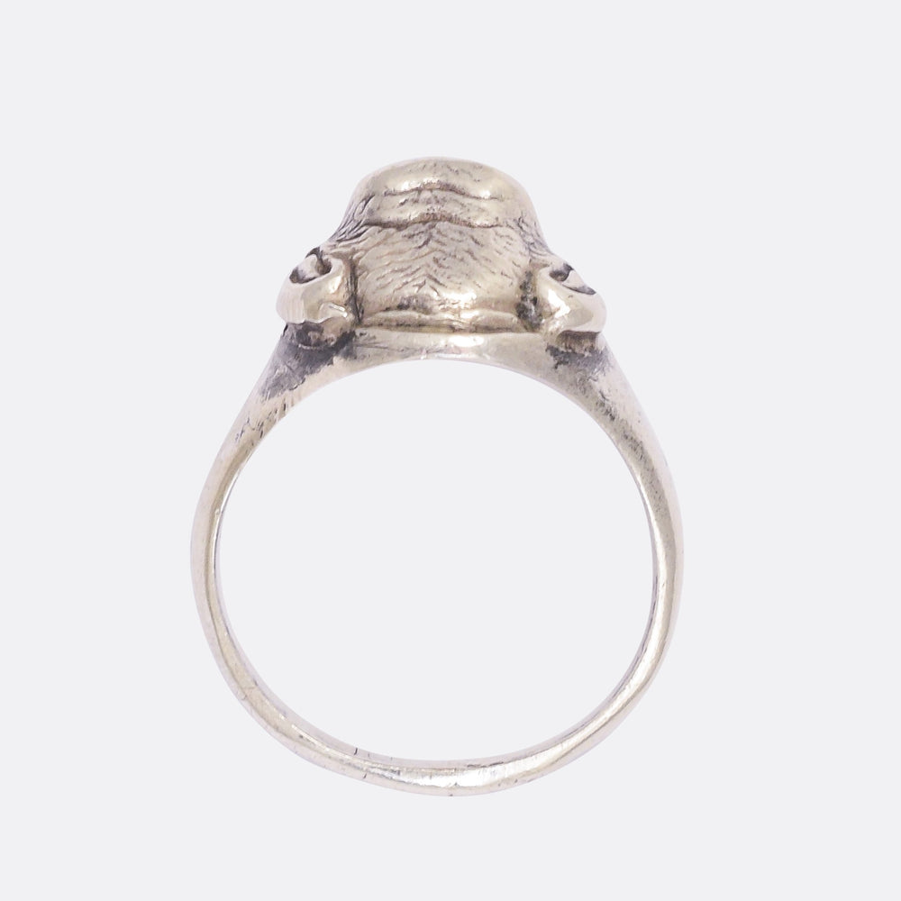 Victorian Ruby Eye Monkey Face Ring