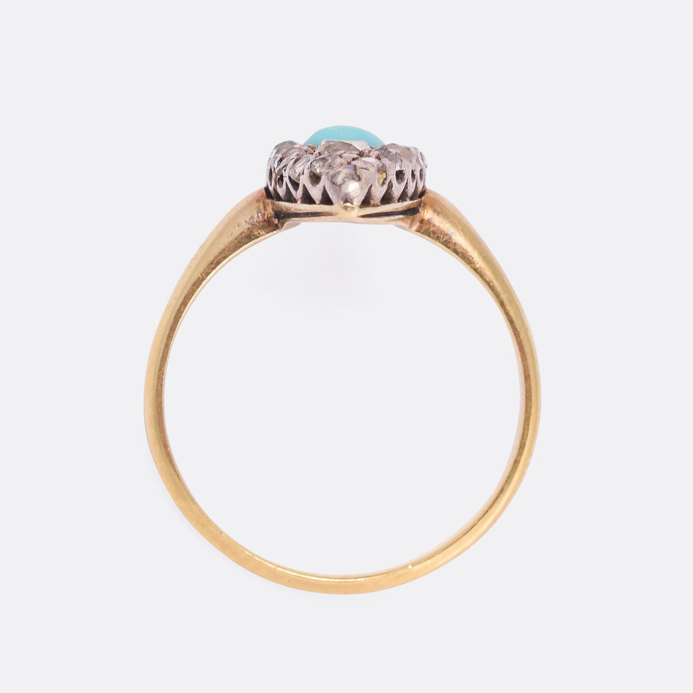 Victorian Turquoise & Diamond Marquise Ring