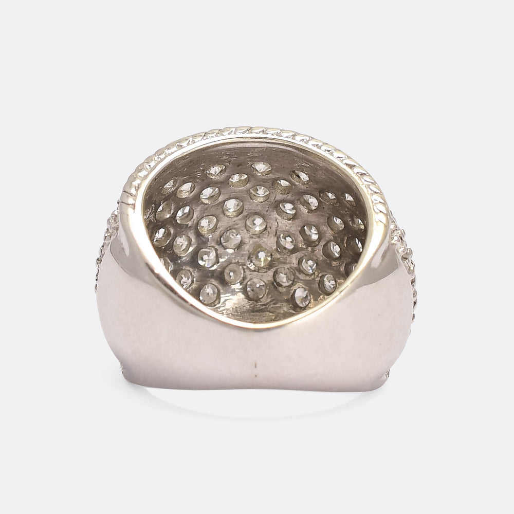 Vintage 1.8ct Pavé Diamond Bombé Ring