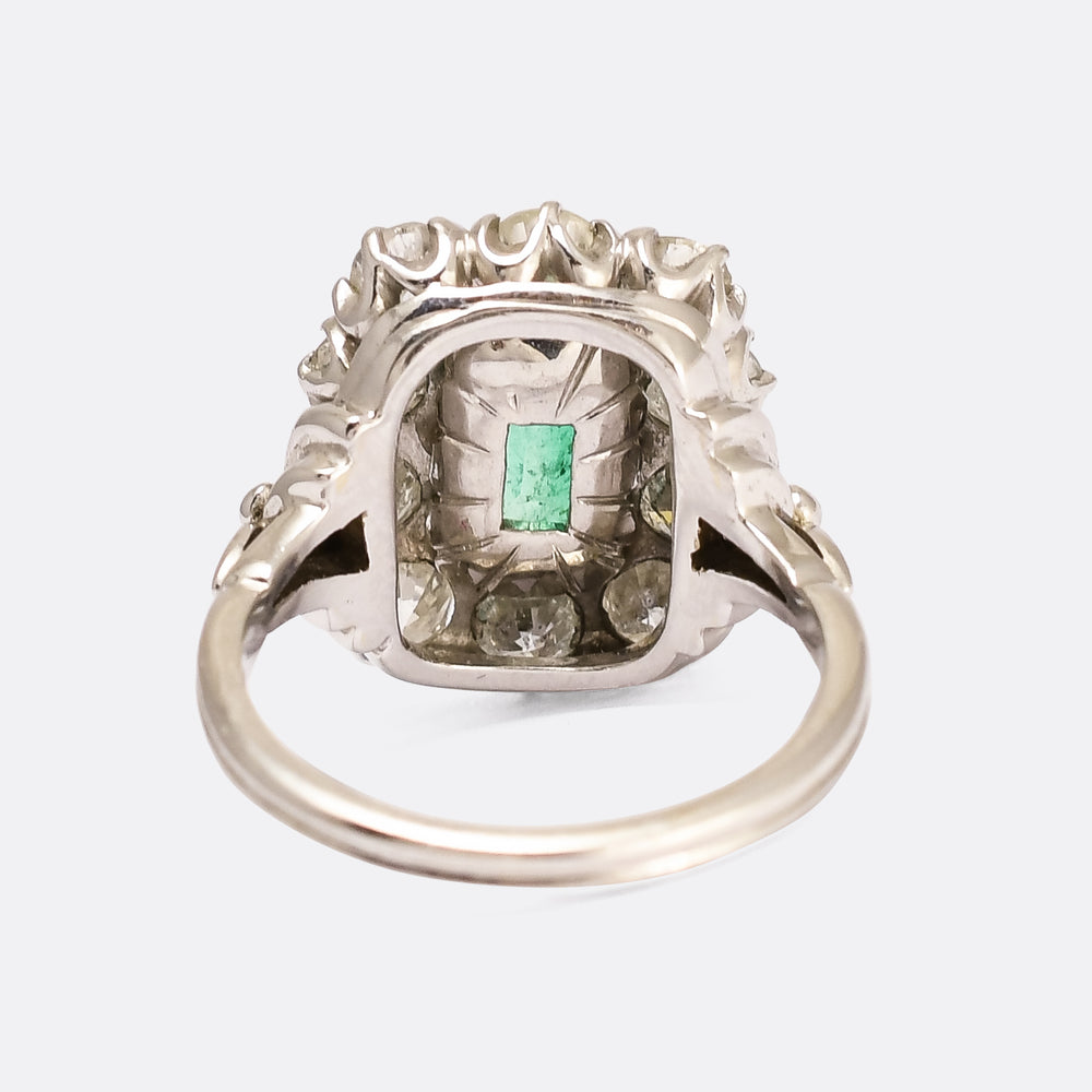 Vintage 2.5ct Emerald & Diamond Cocktail Ring