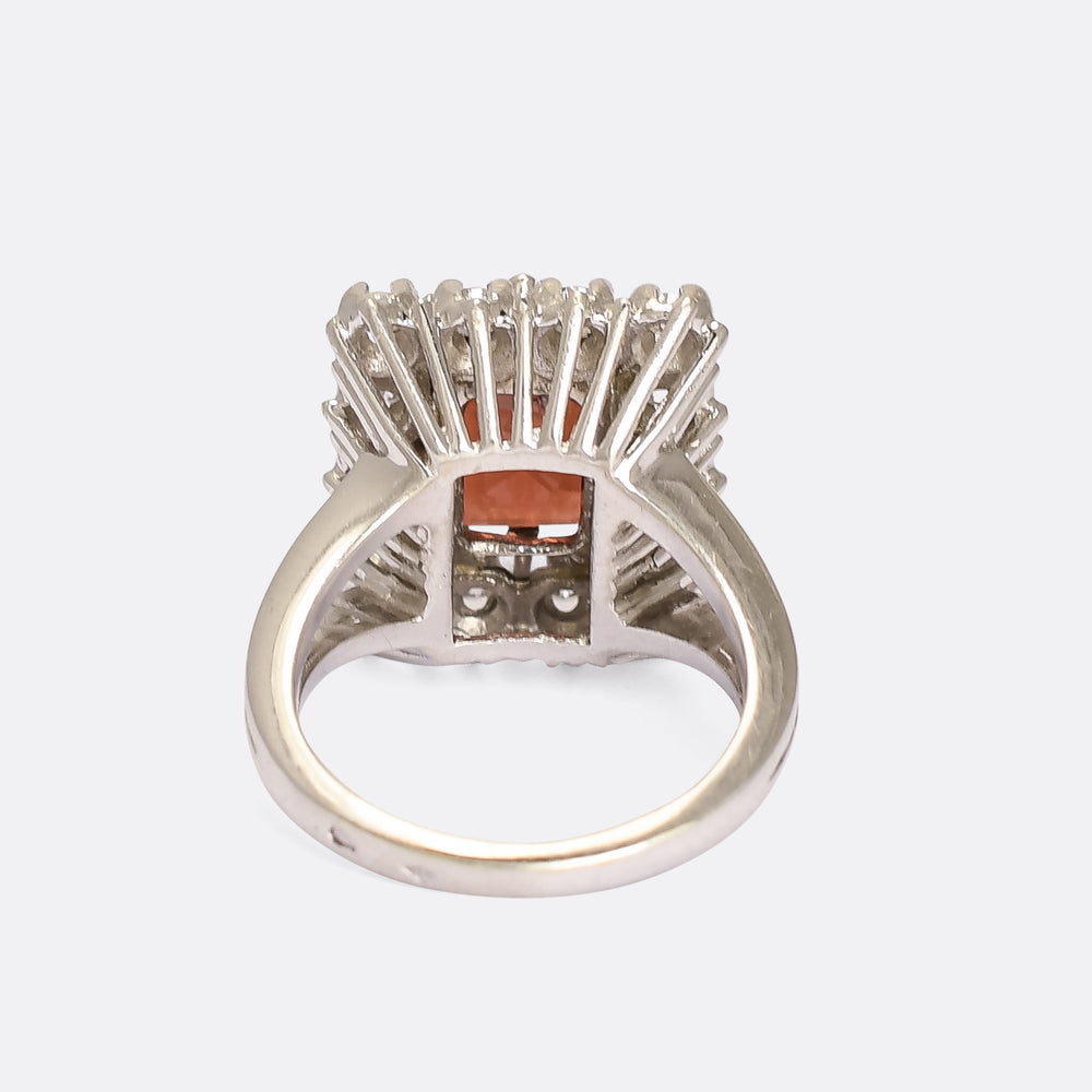 Vintage 6 Carat Garnet Picture Frame Ring