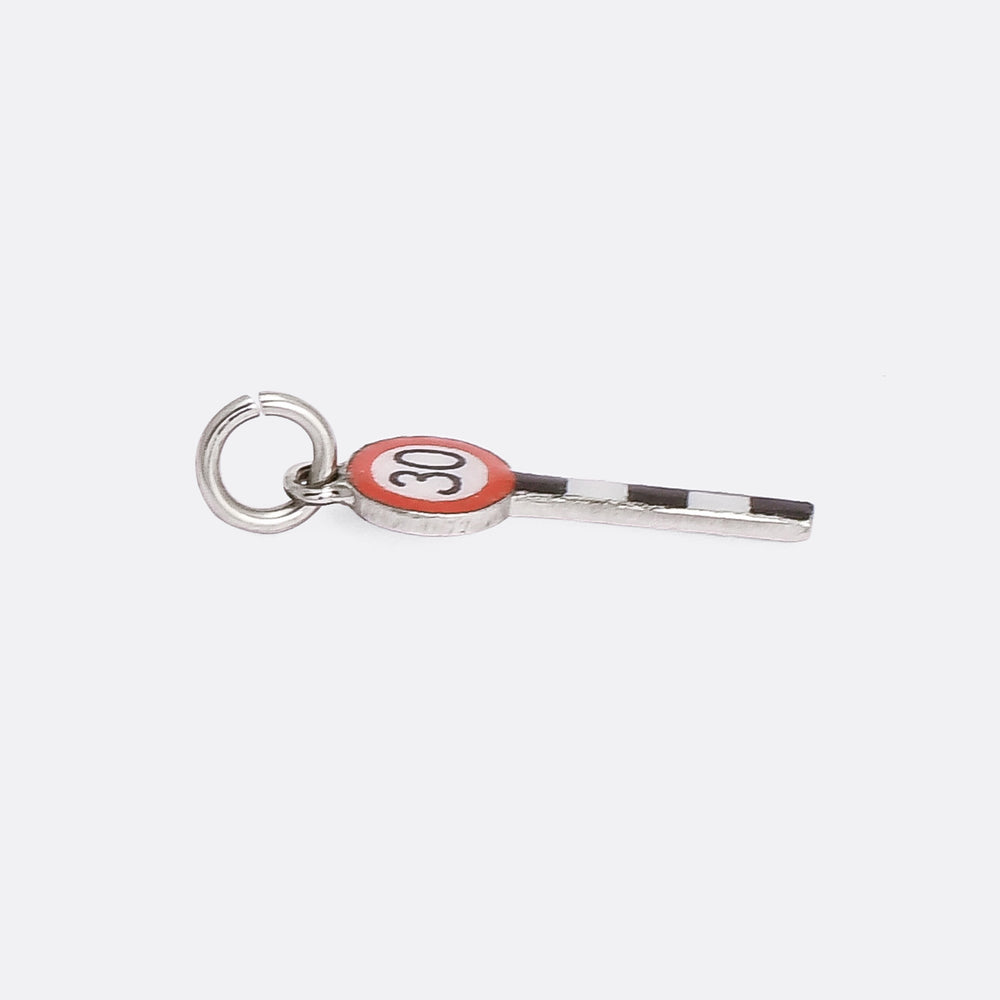 Vintage Enamelled 30mph Speed Sign Charm