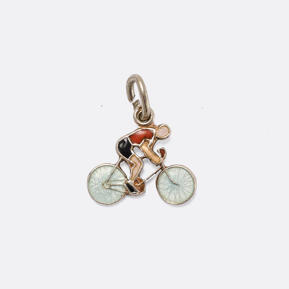 Vintage Enamelled Cyclist Charm