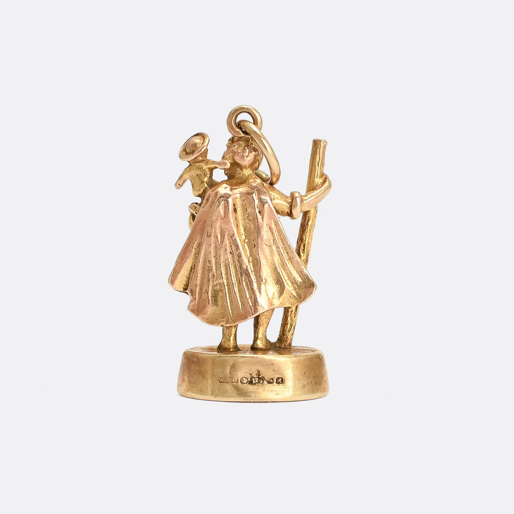 Vintage Figural Saint Christopher Fob Pendant