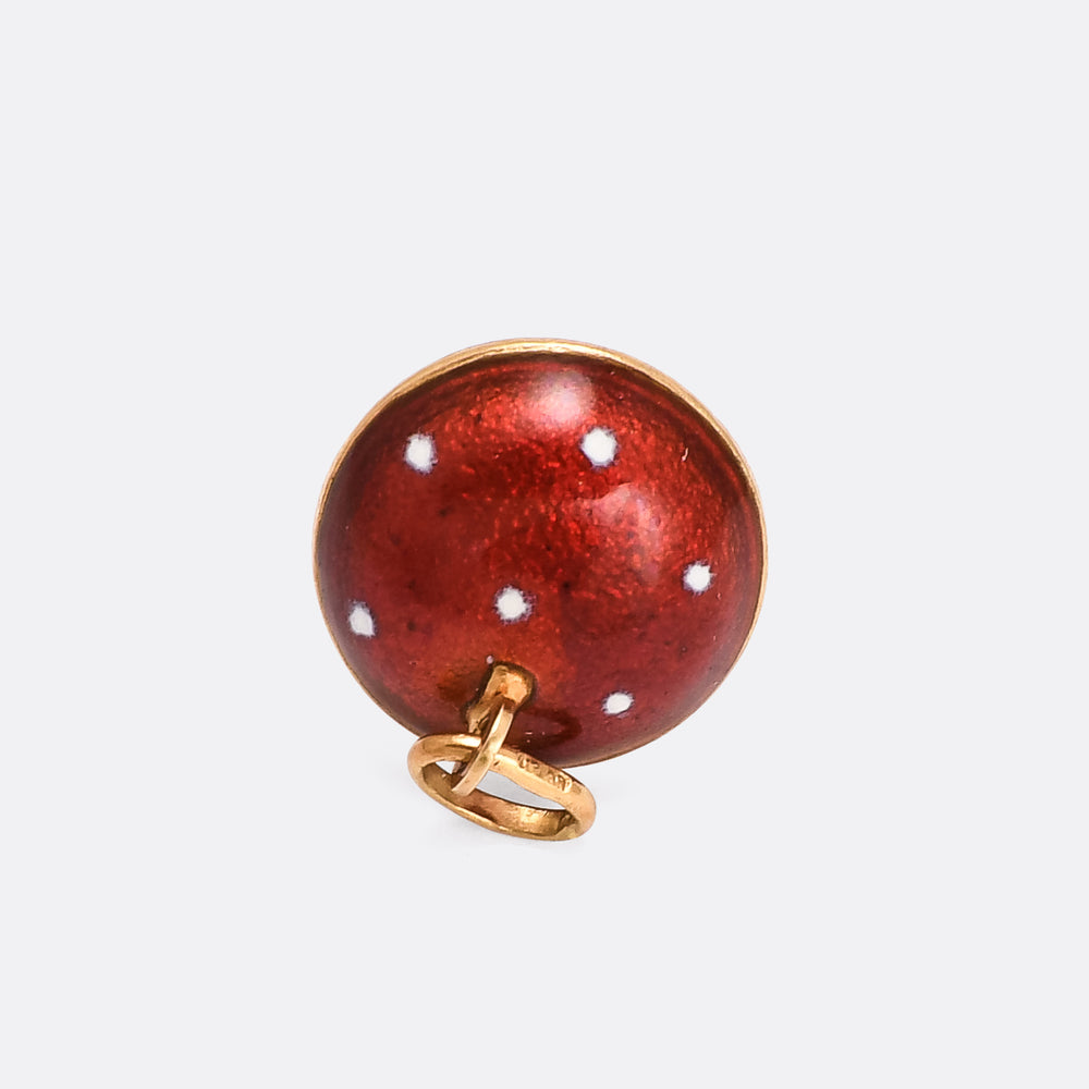 Vintage Fly Agaric Enamel Mushroom Pendant