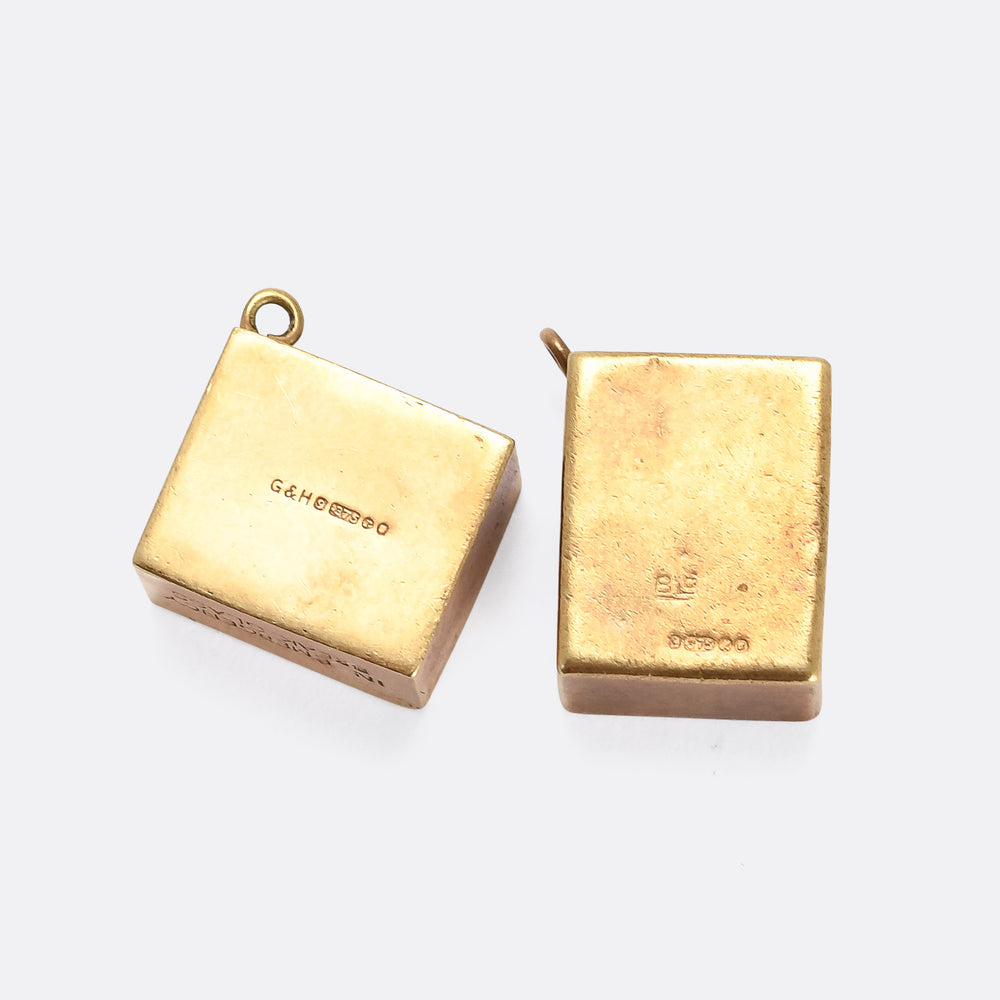 Vintage Gold Break Glass Pound Note Charms