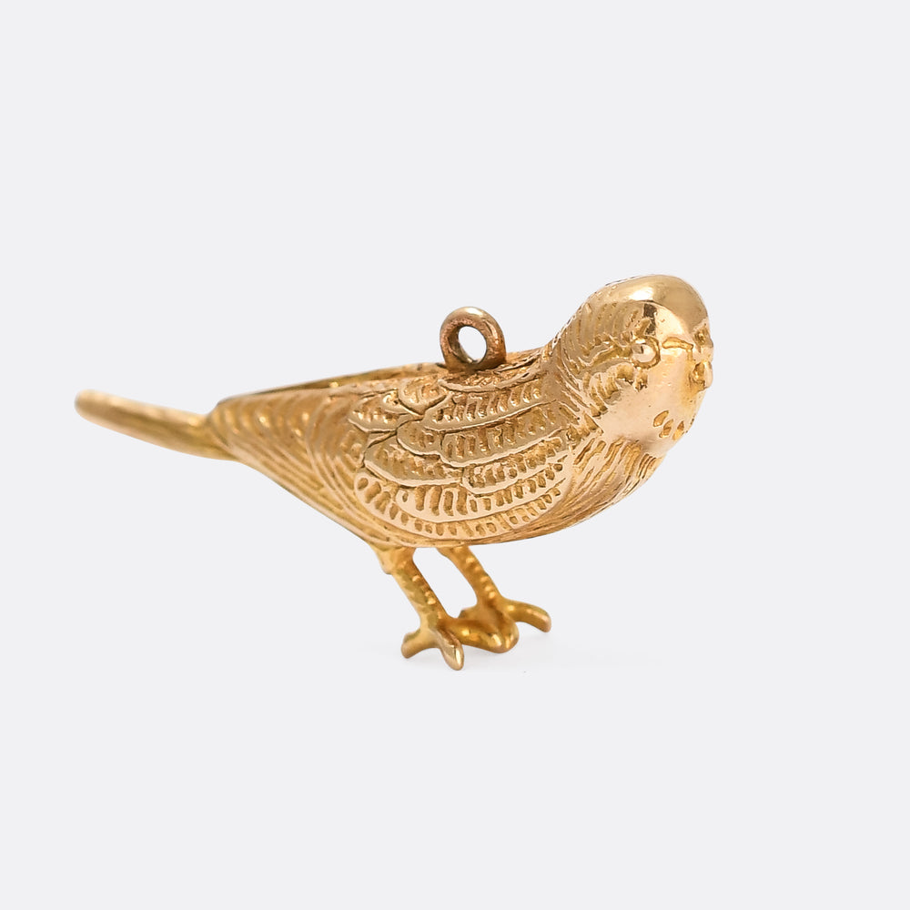 Vintage Gold Budgie Charm