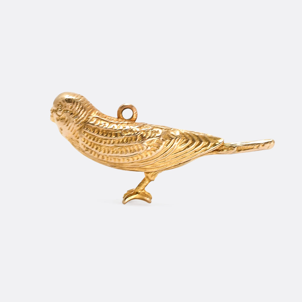 Vintage Gold Budgie Charm