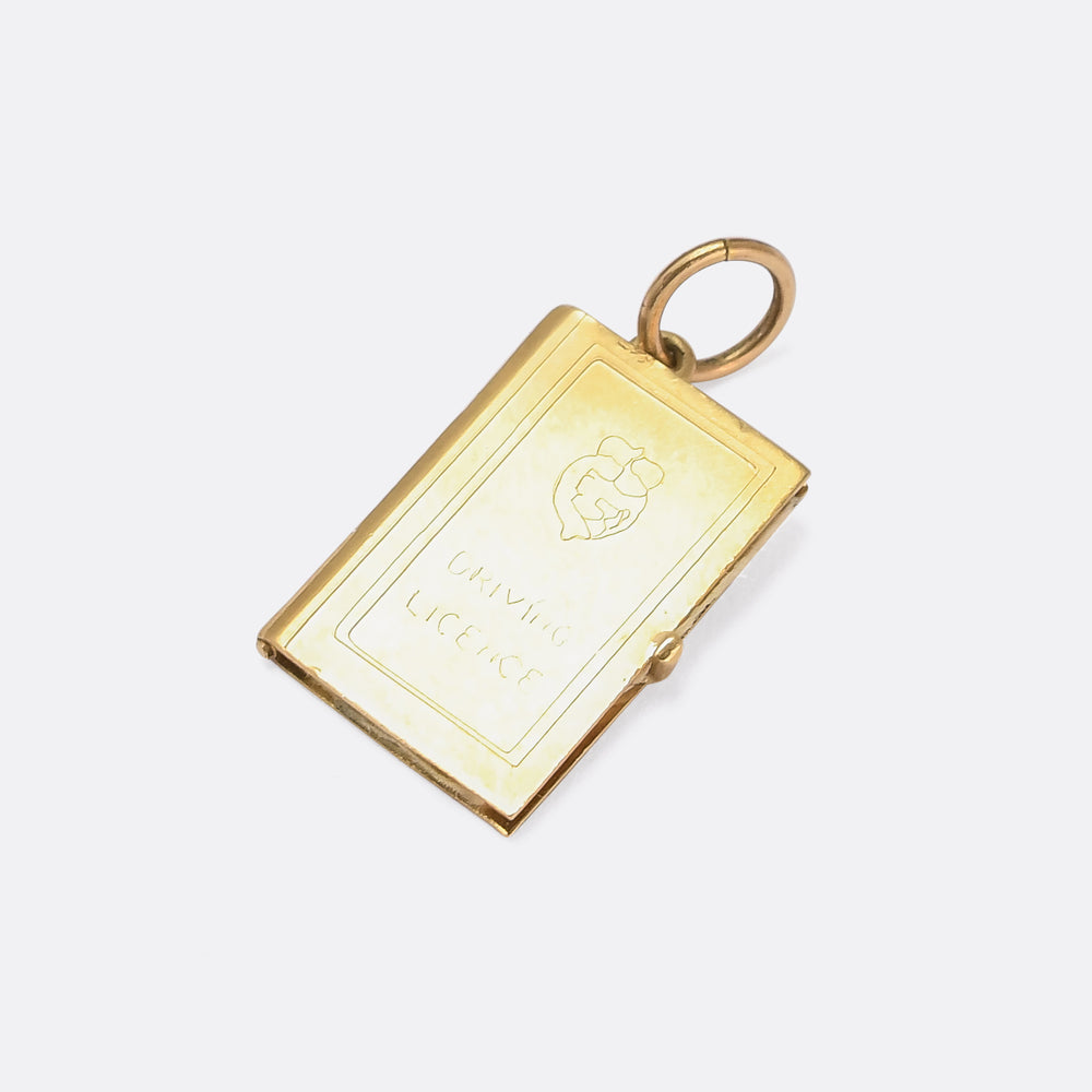 Vintage Gold Driving Licence Charm