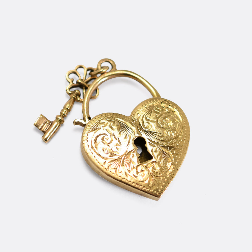 Vintage Gold Key to My Heart Pendant