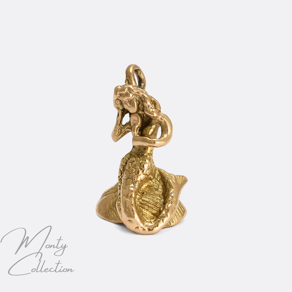 Vintage Gold Mermaid Charm
