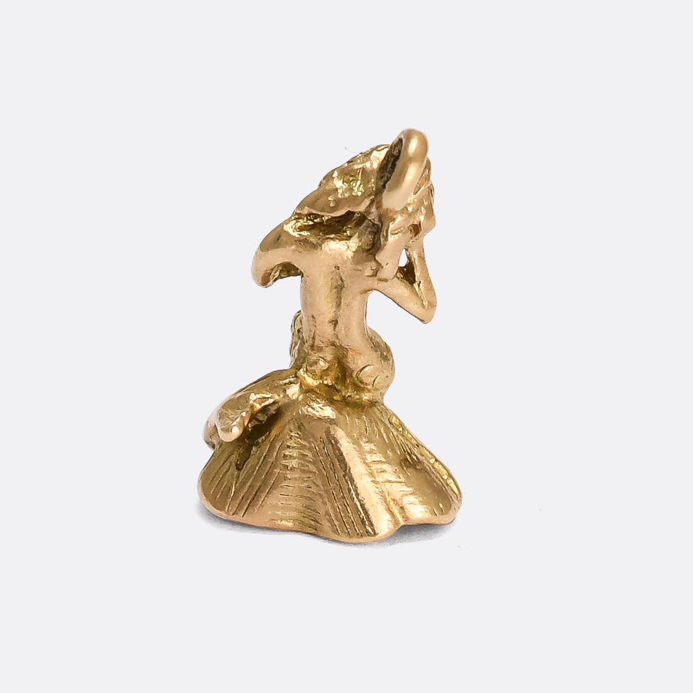 Vintage Gold Mermaid Charm
