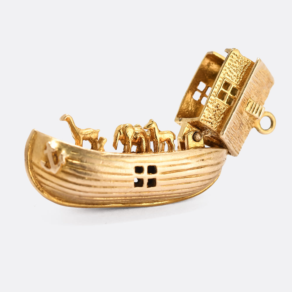 Vintage Gold Noah's Ark Charm