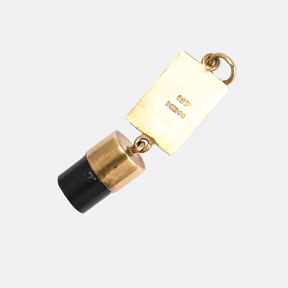 Vintage Gold & Ebony Touch Wood Lucky Charm