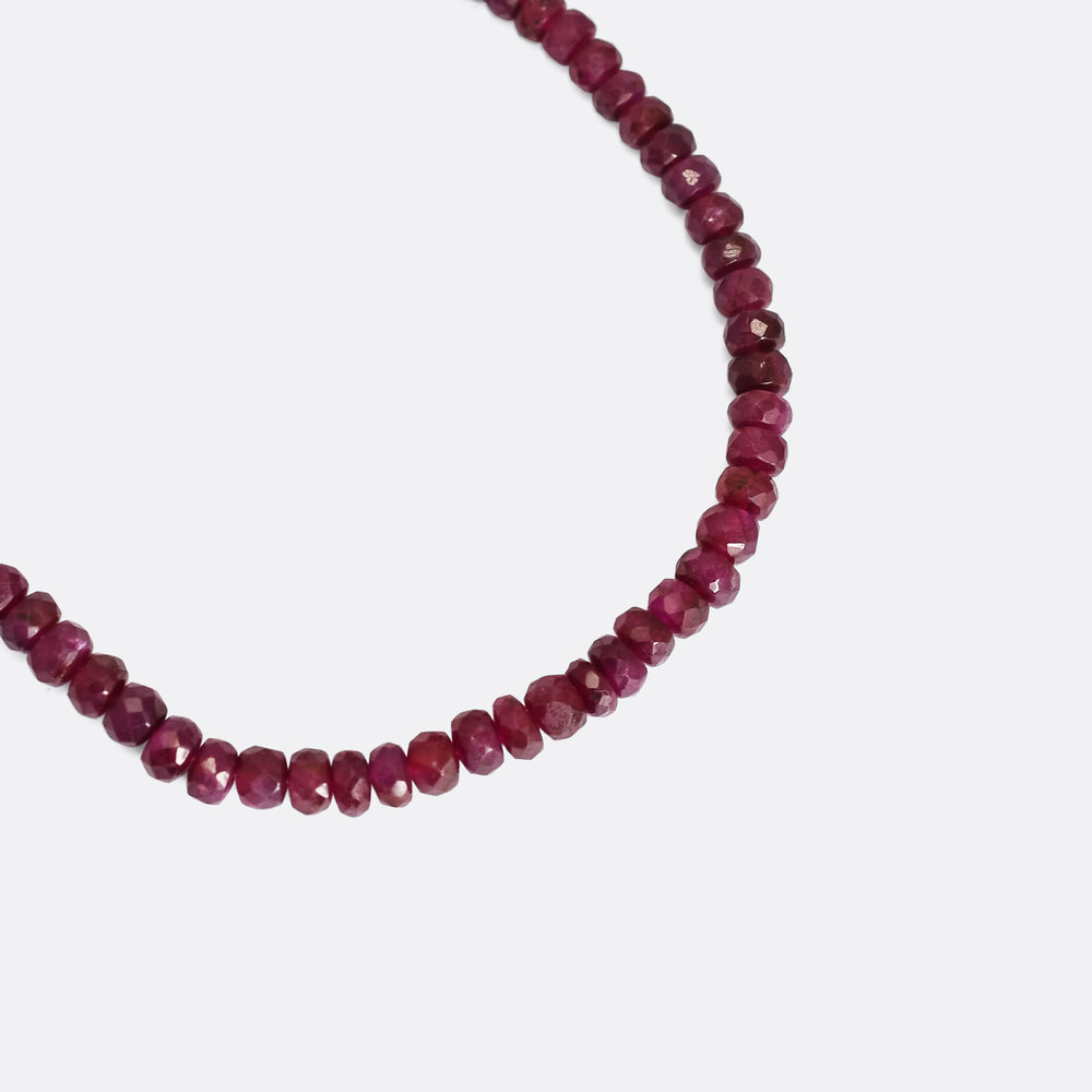 Vintage Ruby Bead Necklace