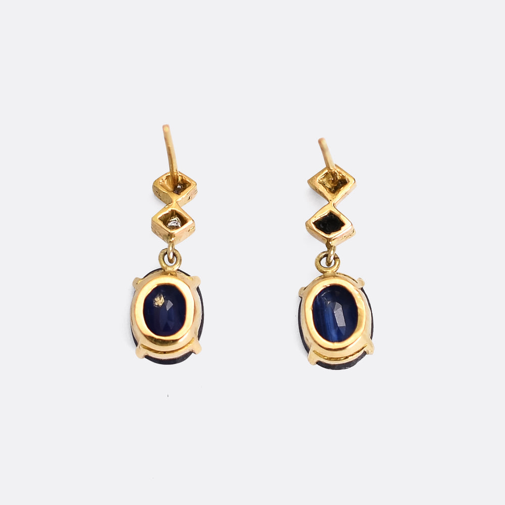 Vintage Sapphire & Diamond Earrings