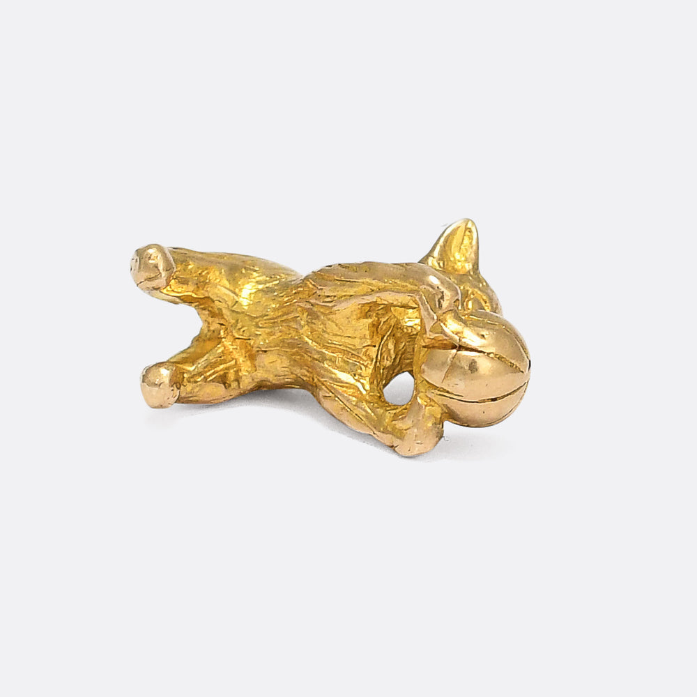 Vintage Solid Gold Kitten Charm