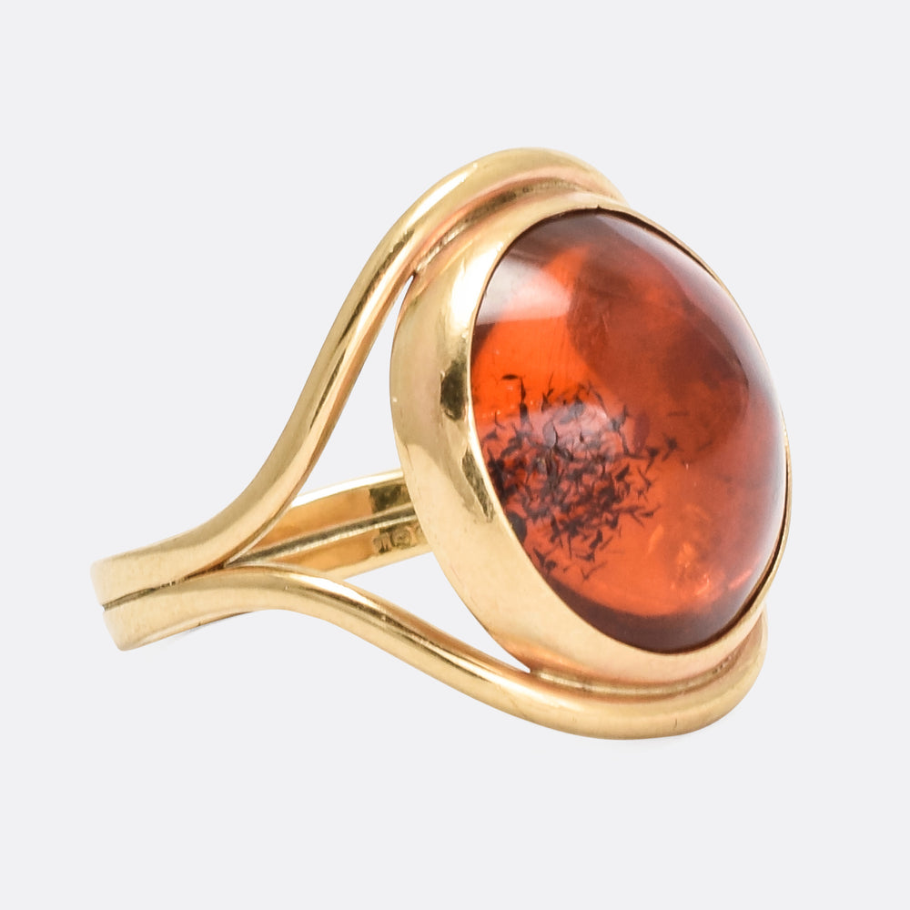 Vintage Amber Cabochon Ring