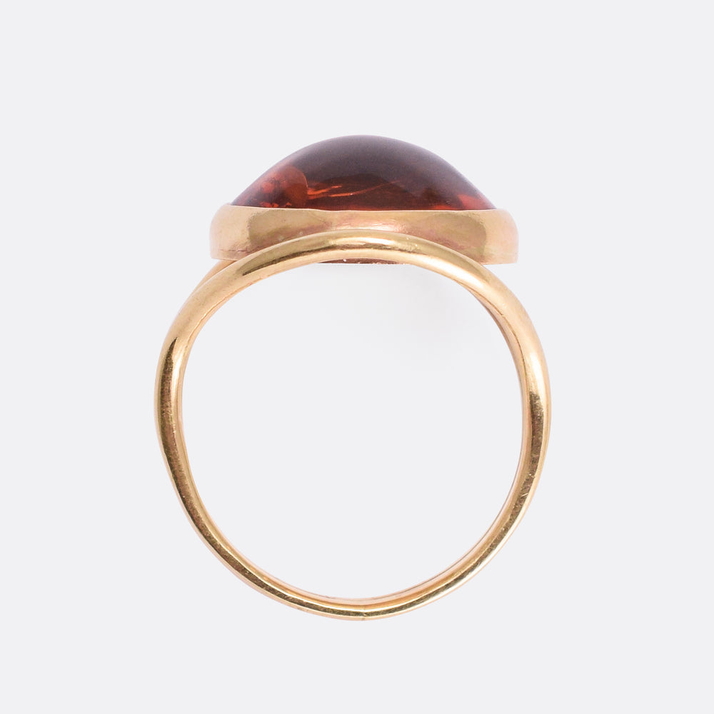 Vintage Amber Cabochon Ring